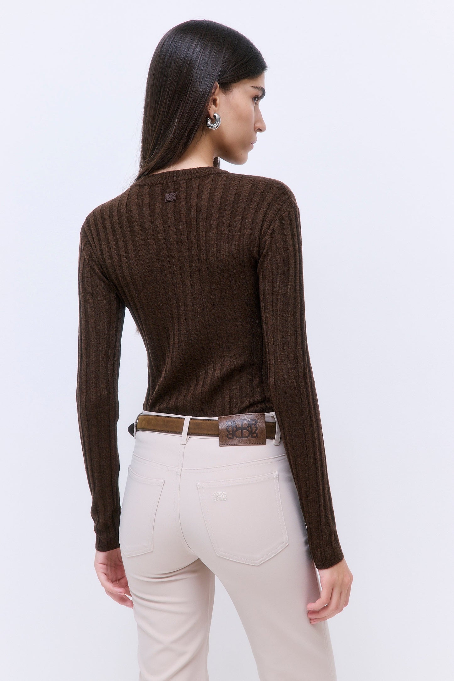 Soft Ribbed V Neck