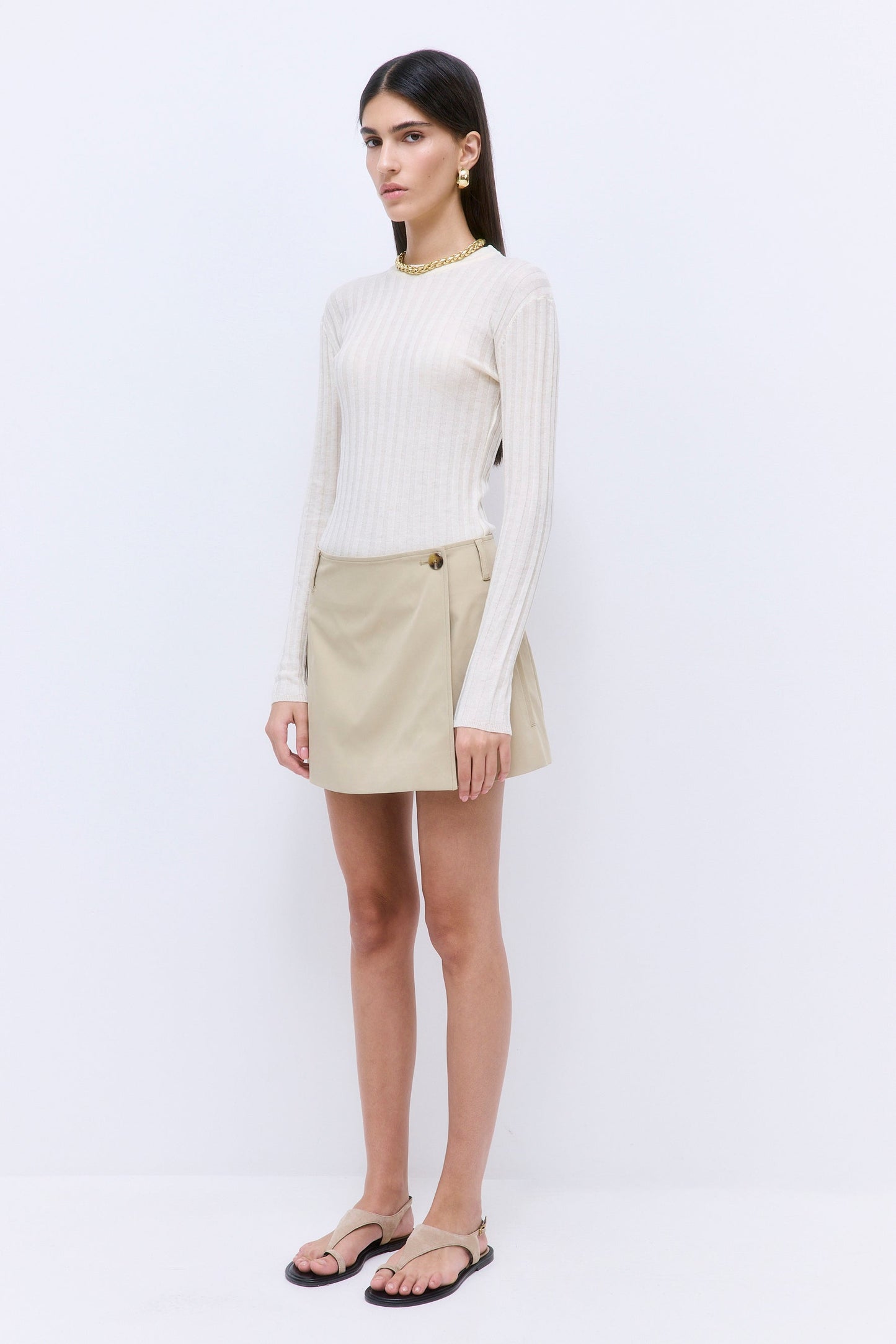 Soft Ribbed Crew Neck