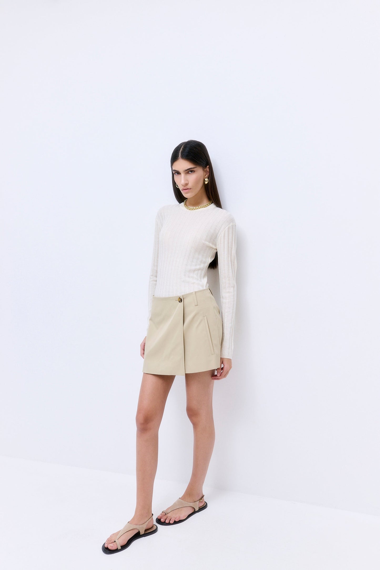 Wrap Trench Mini Skirt