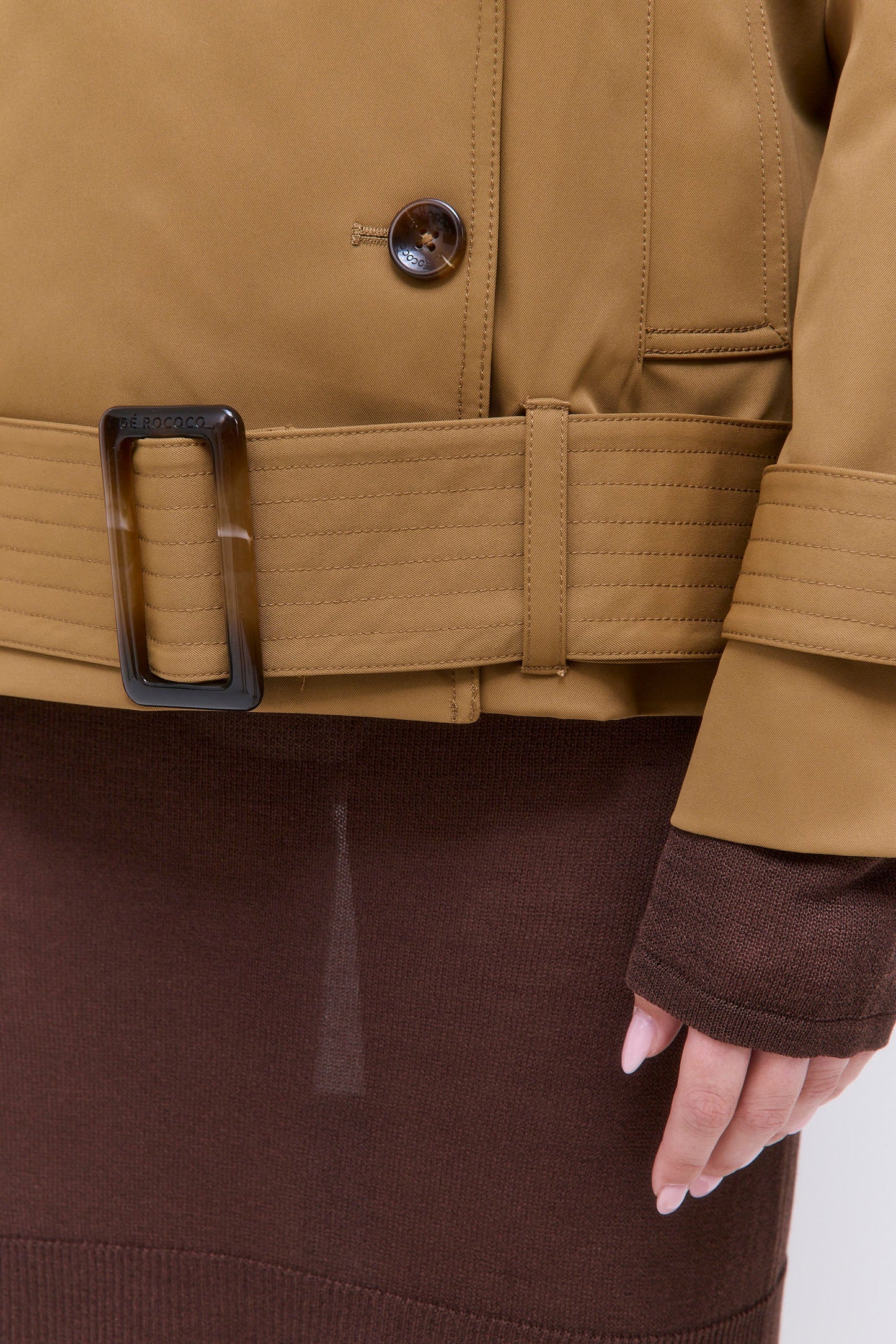 Oversized Cropped Double Breasted Trench Coat