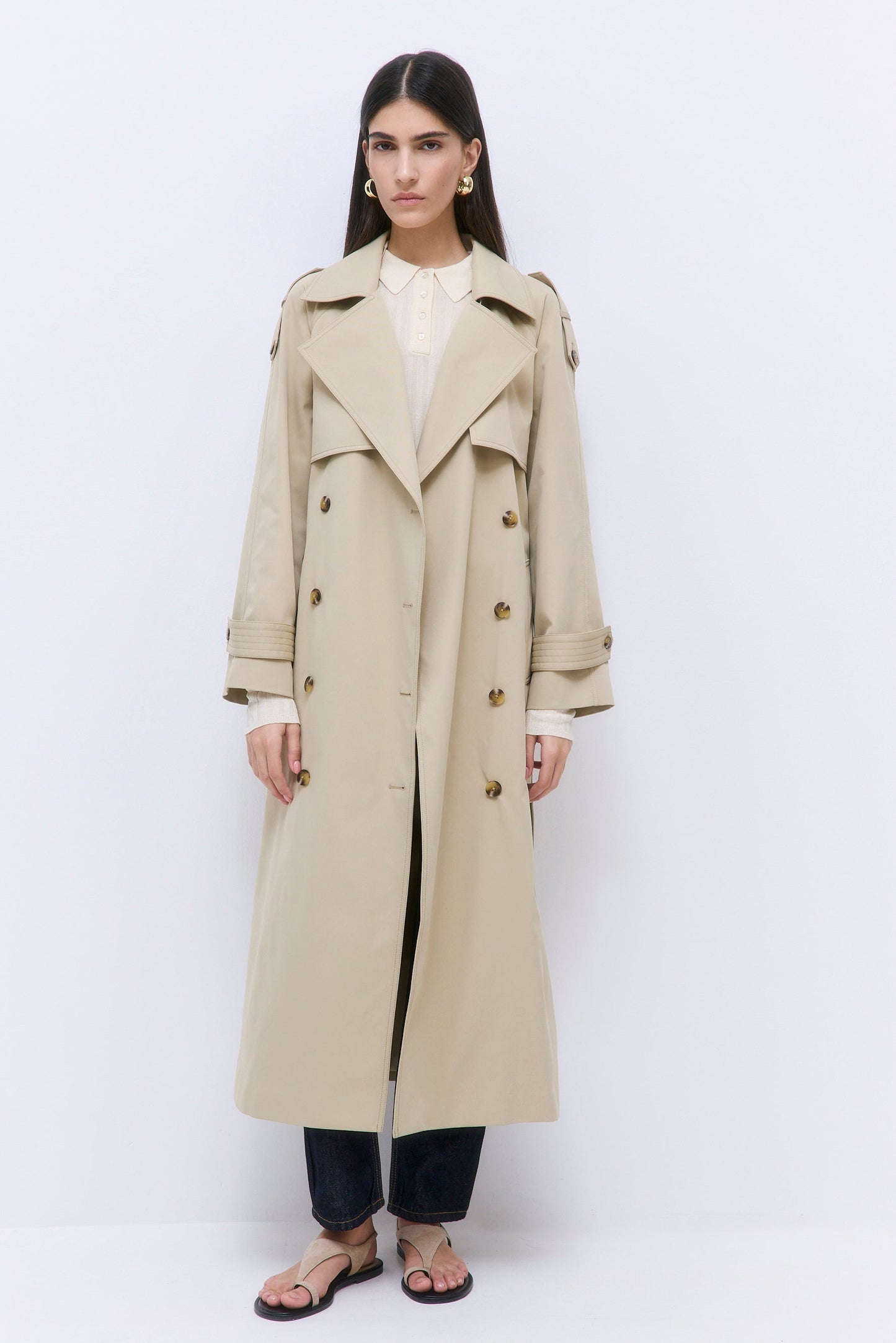 Oversized Double Breasted Trench Coat