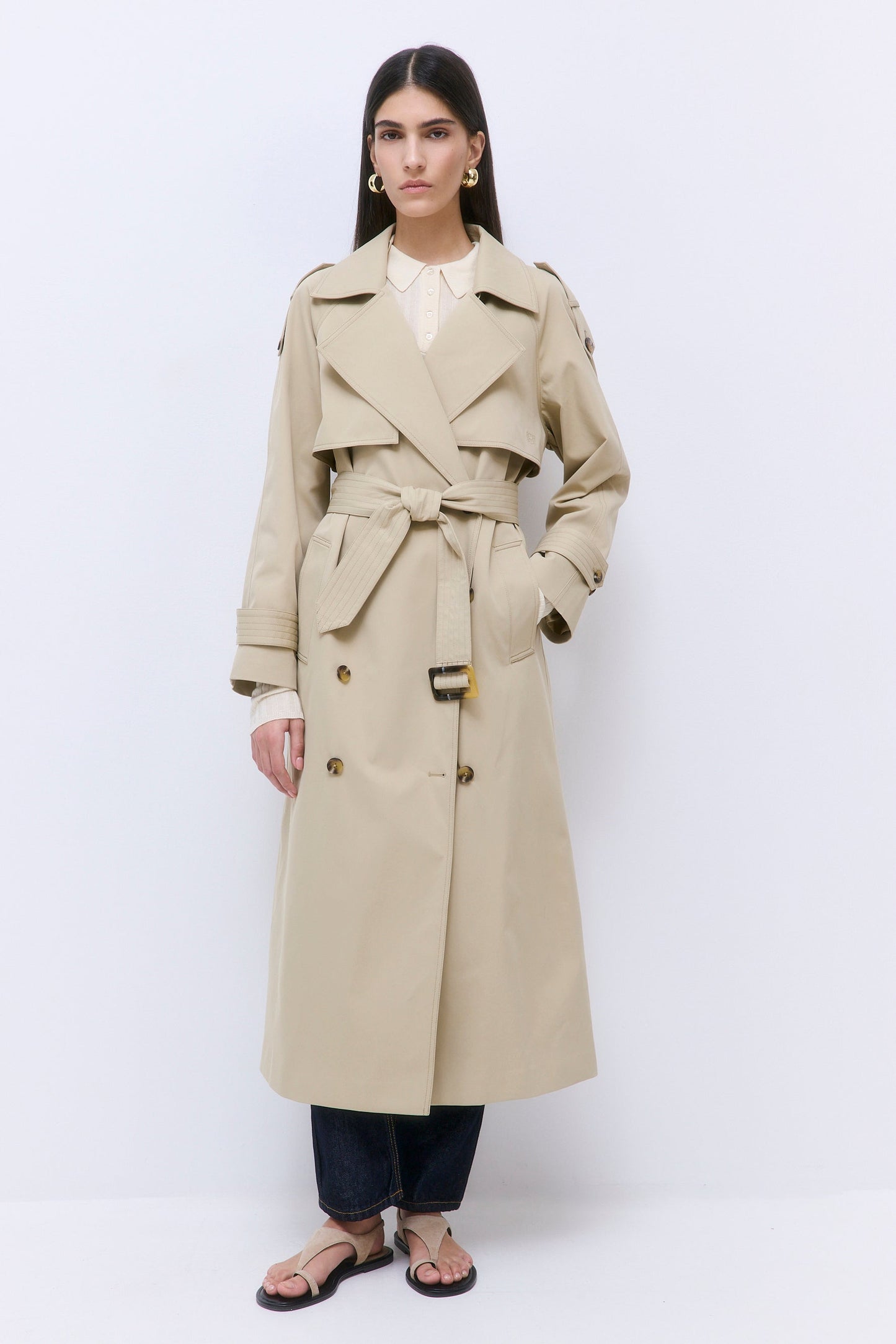 Oversized Double Breasted Trench Coat