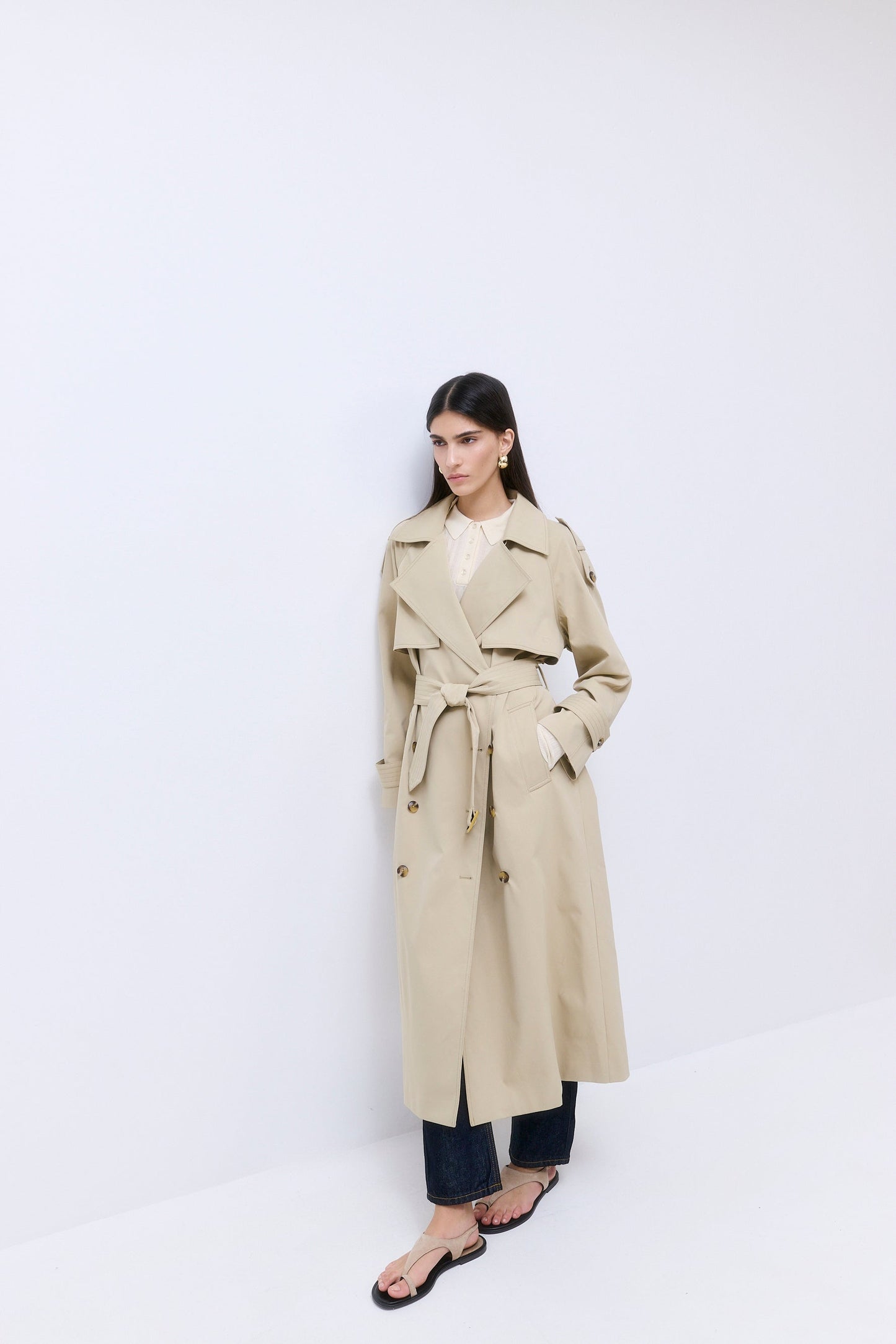 Oversized Double Breasted Trench Coat