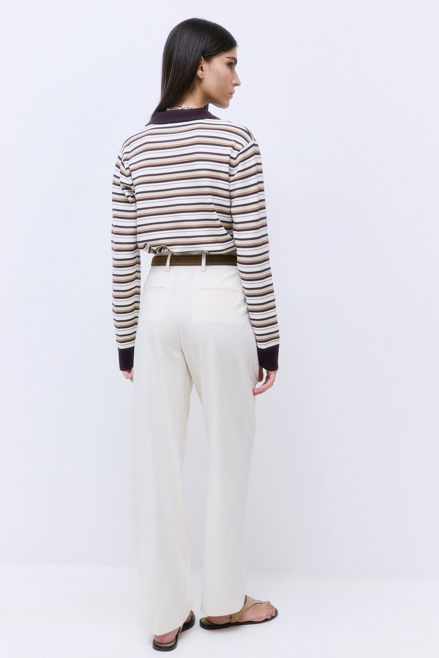 Long Sleeved Knitted Polo Shirt