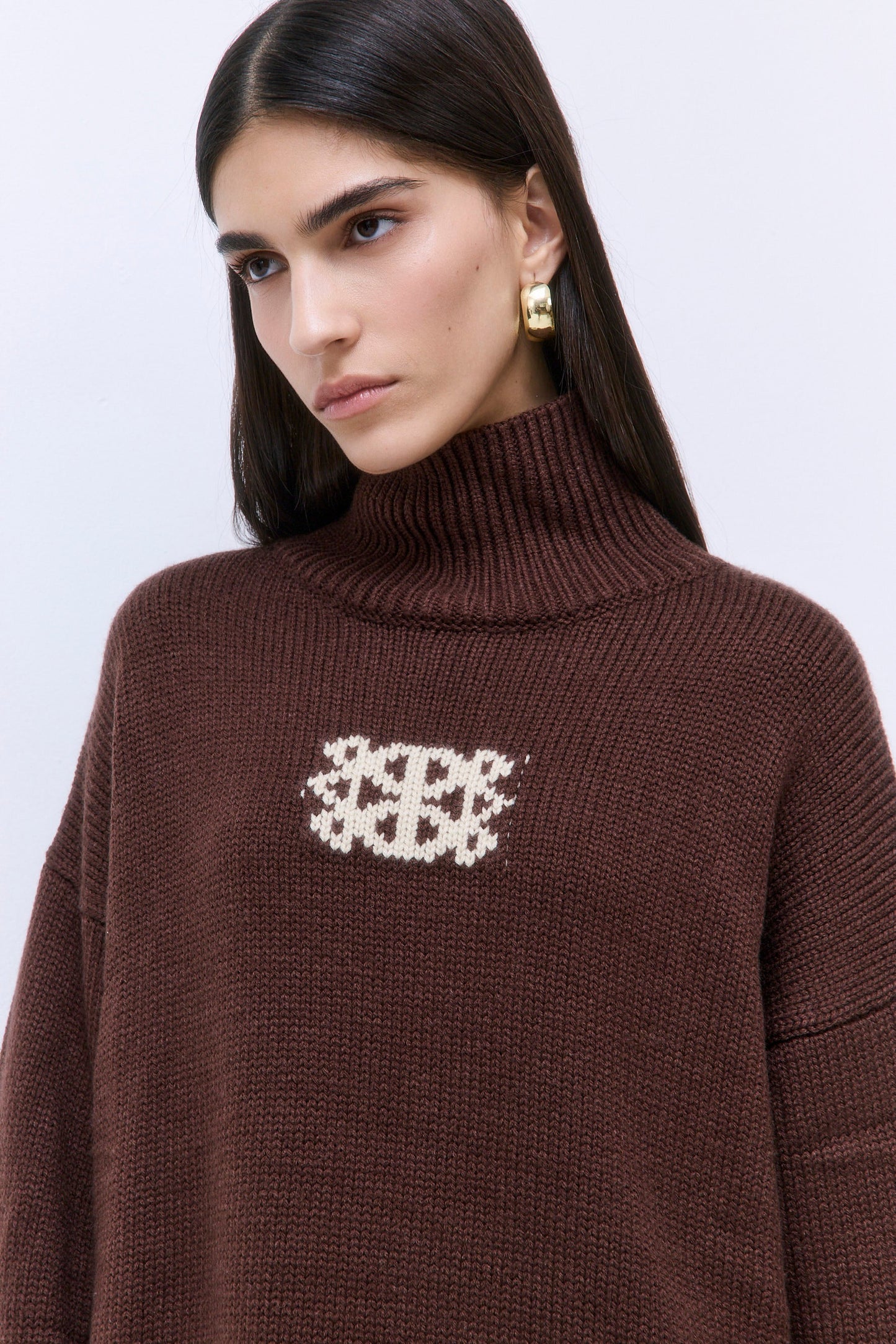 Turtleneck Intarsia Jumper