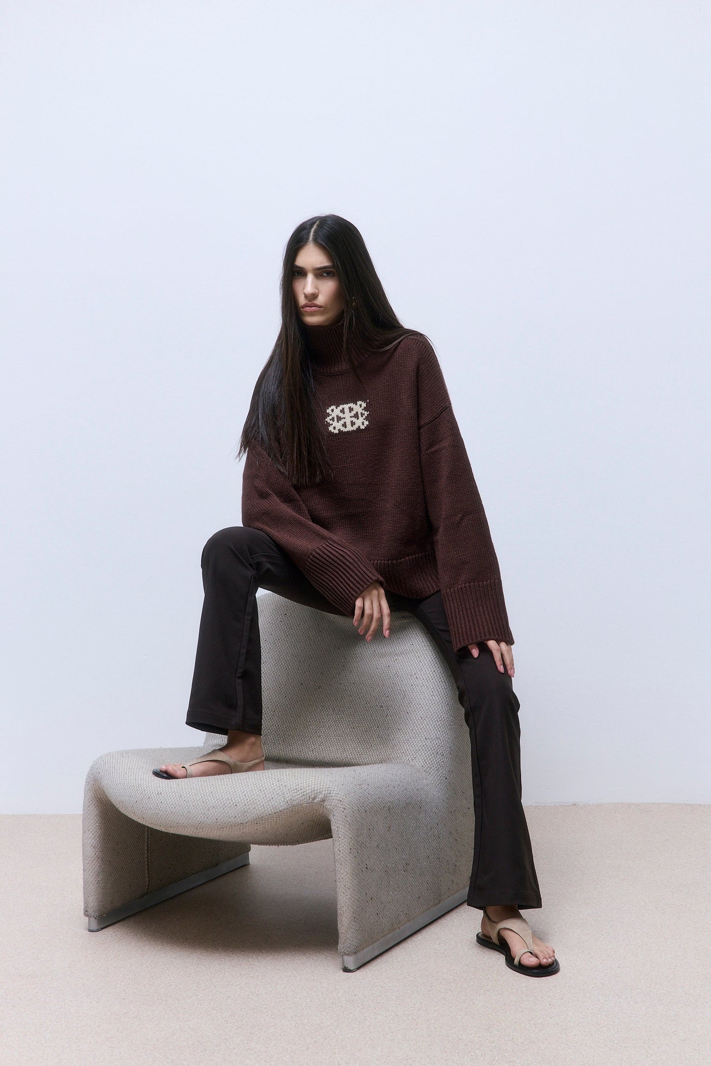 Turtleneck Intarsia Jumper