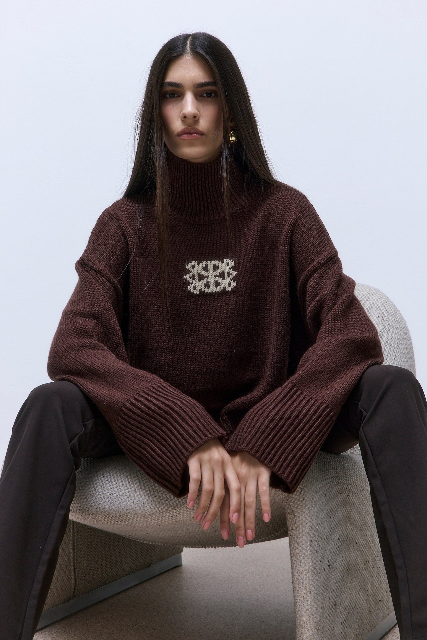 Turtleneck Intarsia Jumper