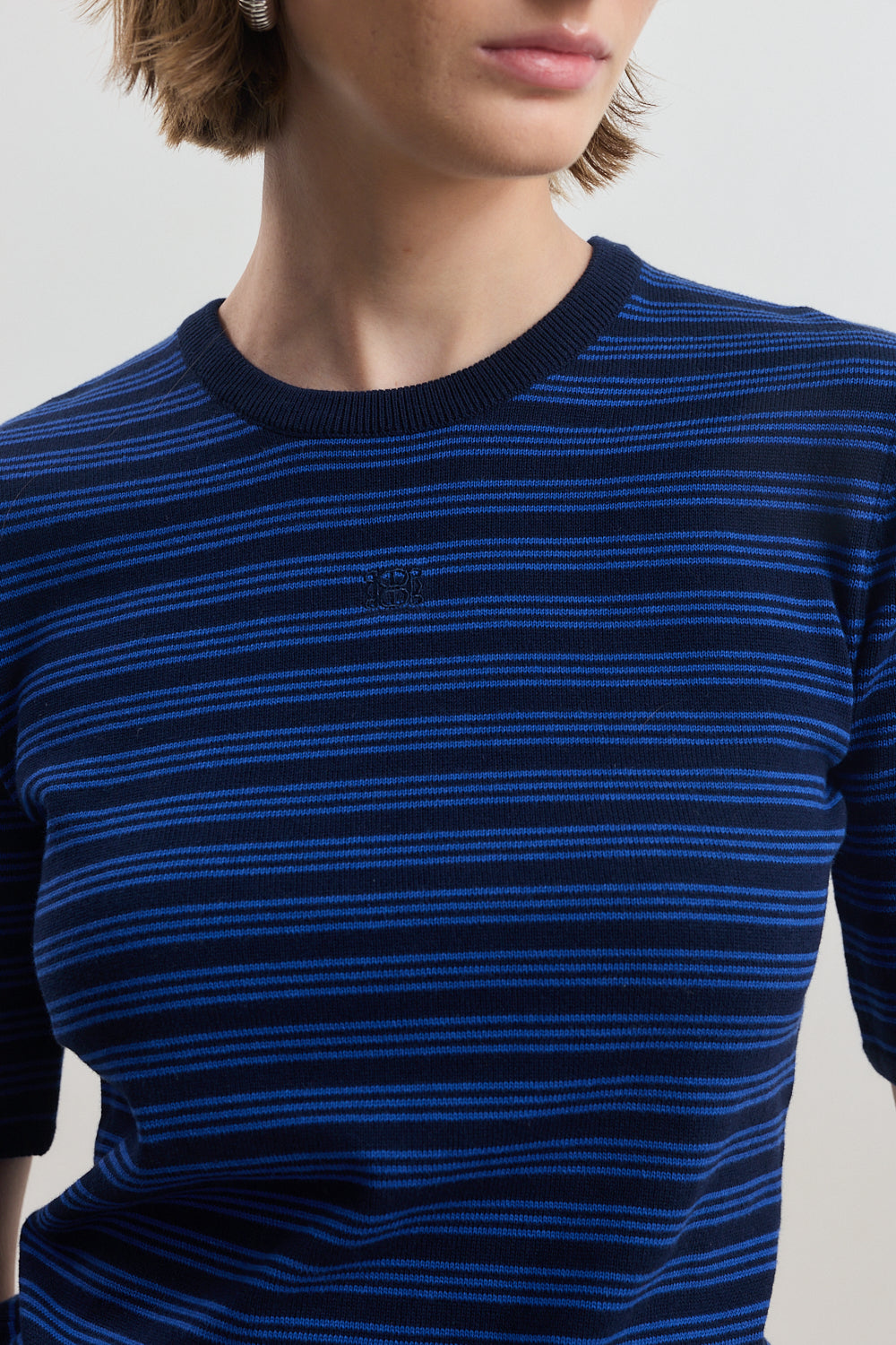 Mid Sleeve Striped Top