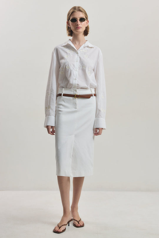 Cotton Midi Skirt