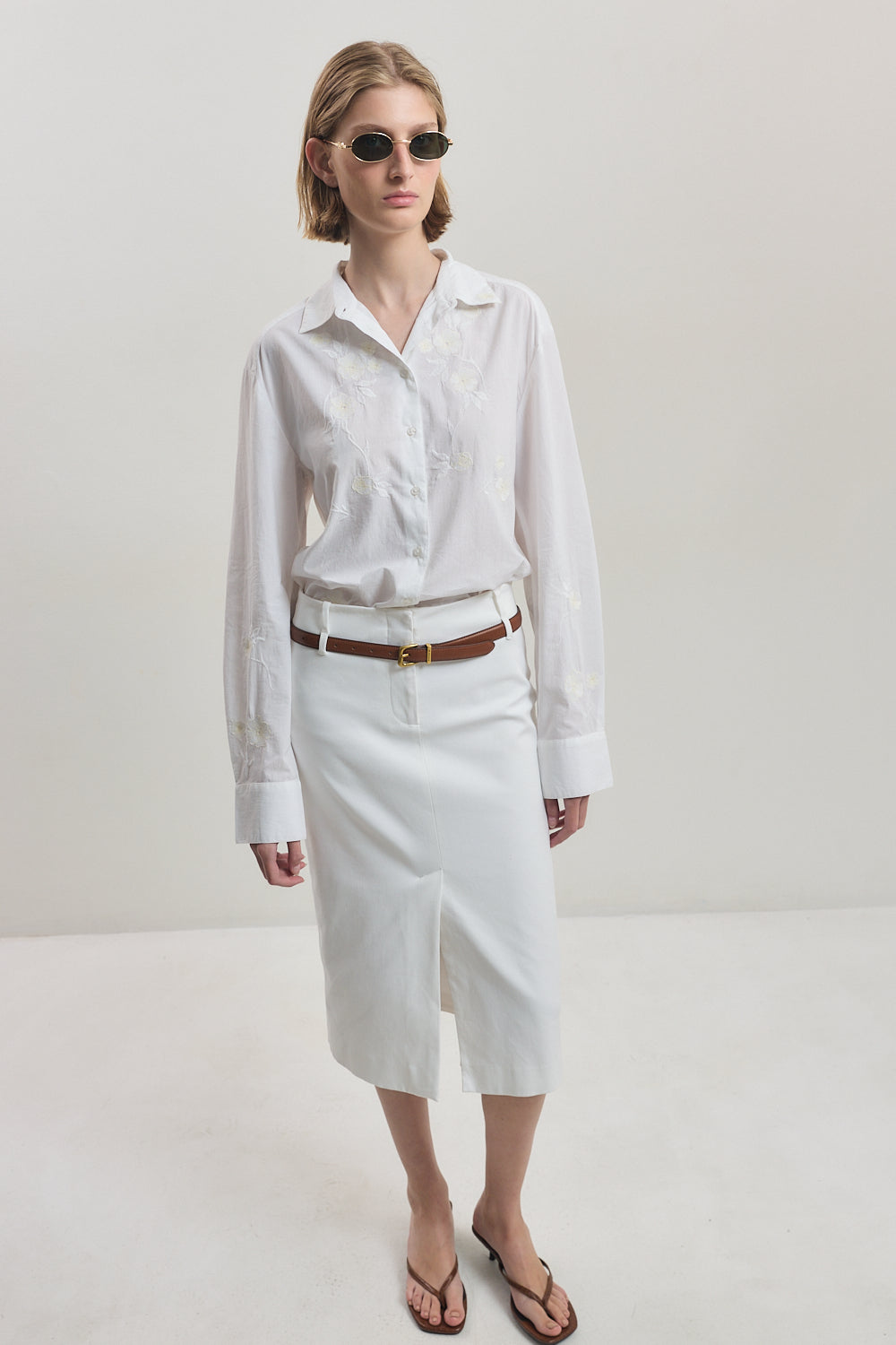Cotton Midi Skirt