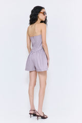 Striped Drill Strapless Jumpsuit