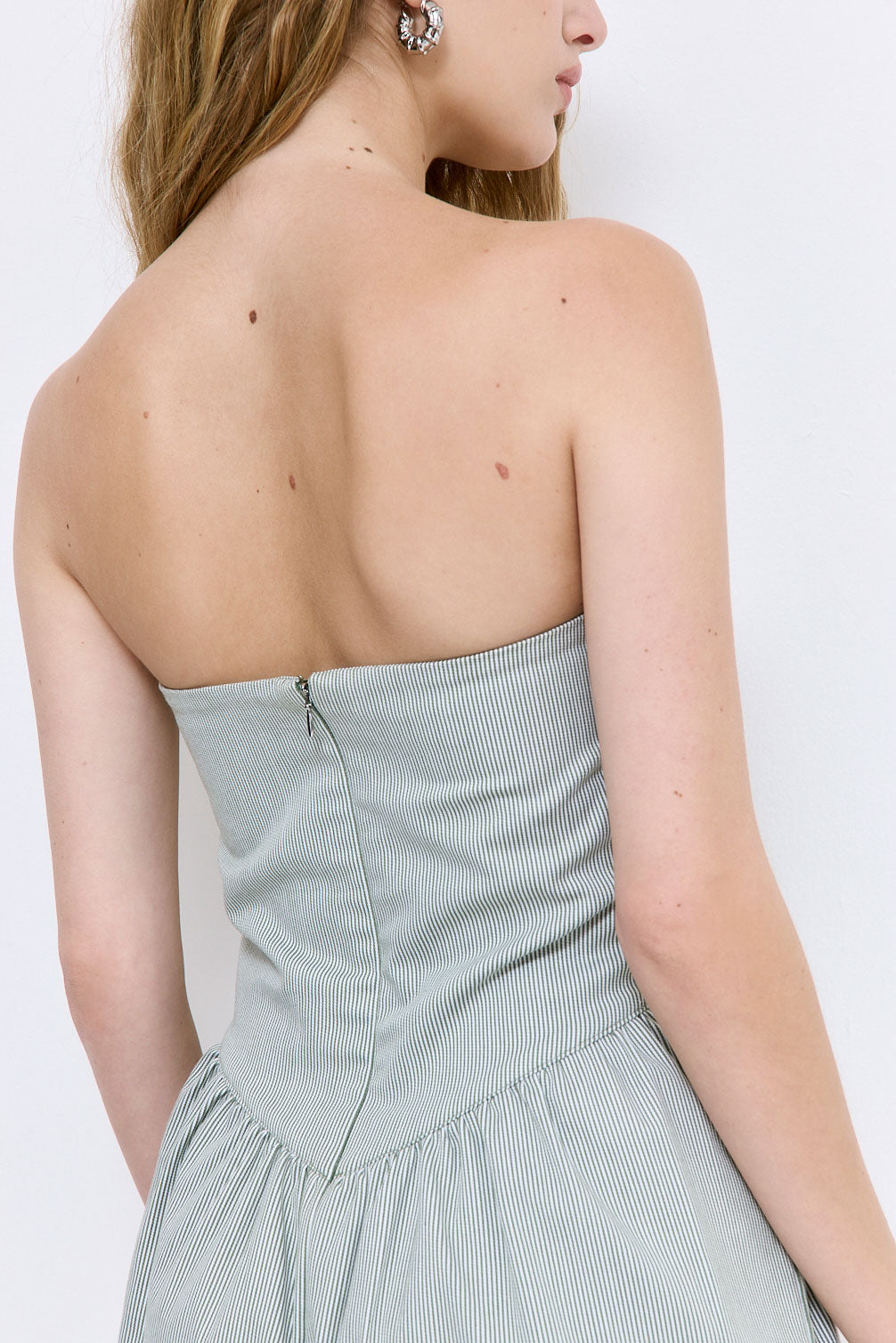 Striped Drill Strapless Jumpsuit - Dé Rococo