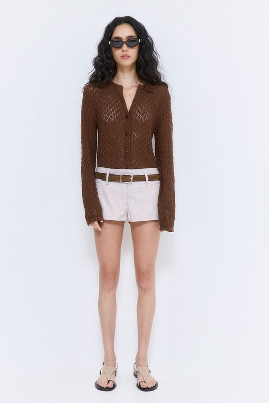 Striped Drill Shorts - Dé Rococo