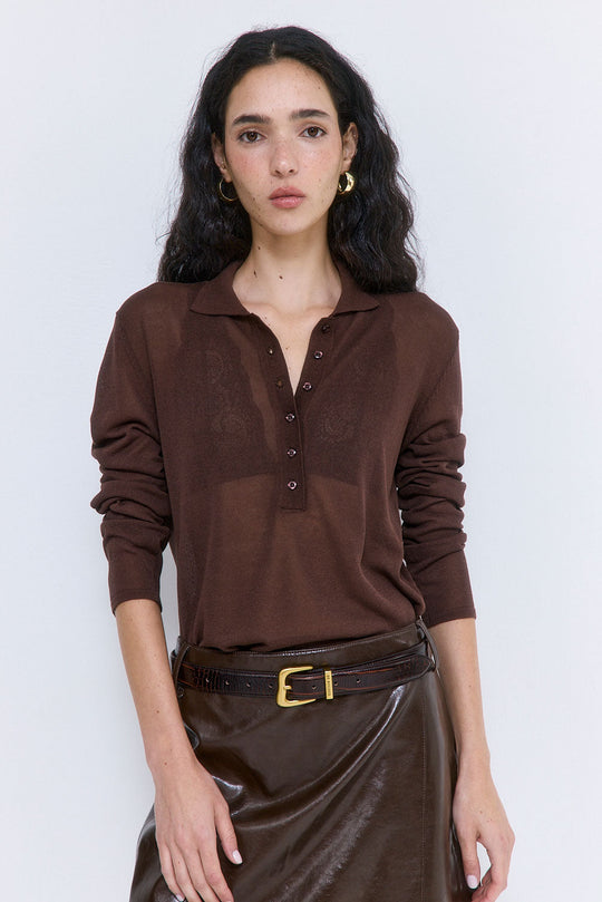 Sheer Polo Tee - Dé Rococo
