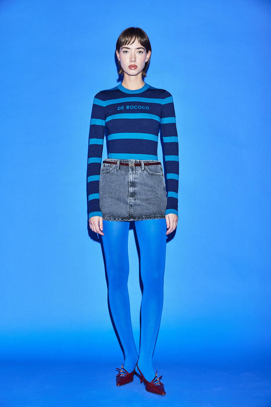 Lightweight Knitted Striped Top - Dé Rococo