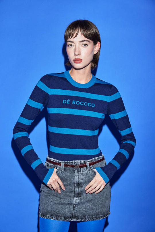 Lightweight Knitted Striped Top - Dé Rococo