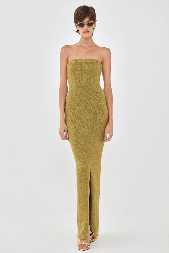 Fuzzy Strapless Maxi Dress - Dé Rococo