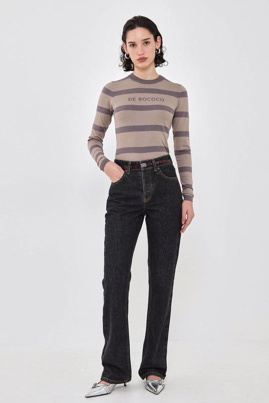 Lightweight Knitted Striped Top - Dé Rococo