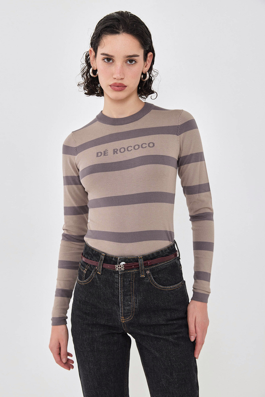 Lightweight Knitted Striped Top - Dé Rococo