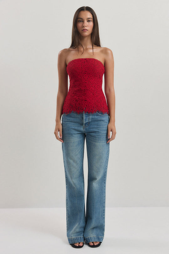 Strapless Lace Top