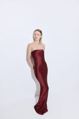 Satin Strapless Maxi Dress