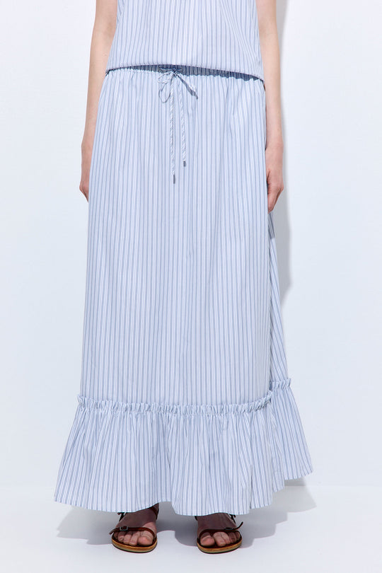 Ruffled Poplin Maxi Skirt - Dé Rococo