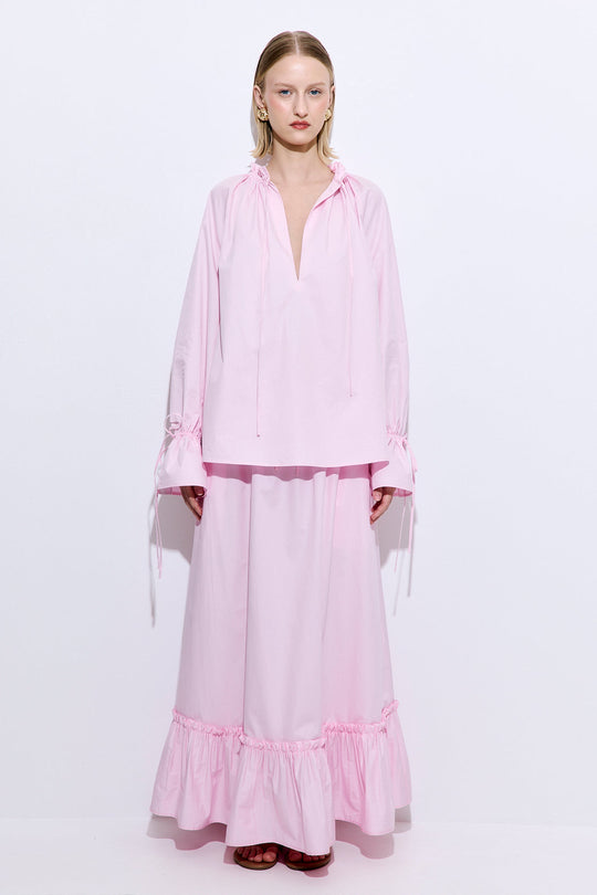 Ruffled Poplin Blouse - Dé Rococo