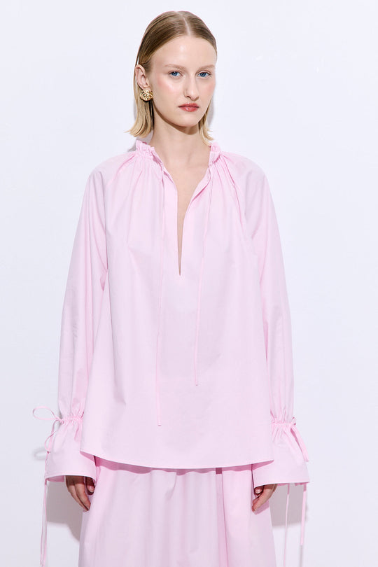 Ruffled Poplin Blouse - Dé Rococo