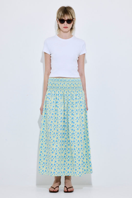 Shirred Waist Maxi Skirt - Dé Rococo