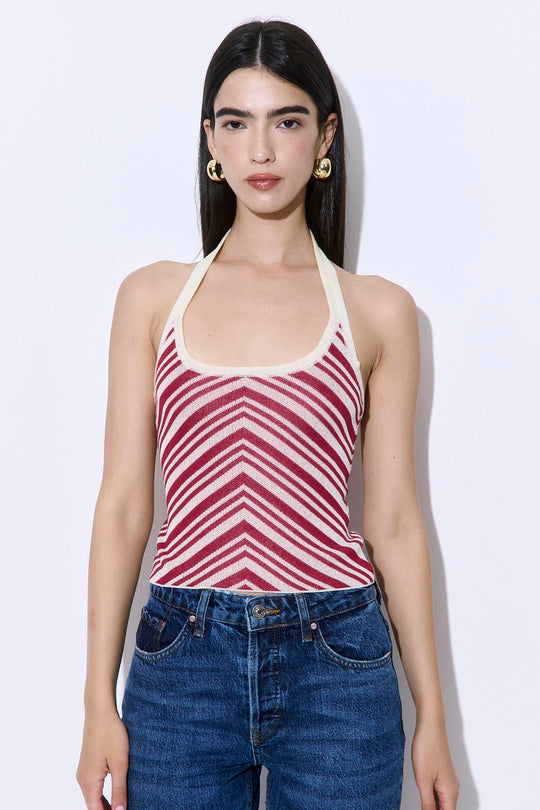 Pattern Knitted Halter Neck Top - Dé Rococo