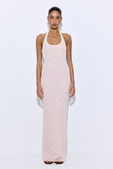 Pattern Knitted Halter Neck Dress