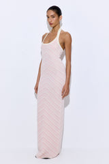 Pattern Knitted Halter Neck Dress