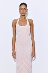 Pattern Knitted Halter Neck Dress
