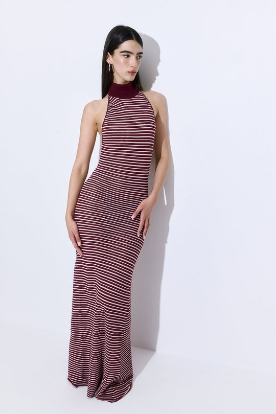 Crochet Turtle Neck Maxi Dress - Dé Rococo