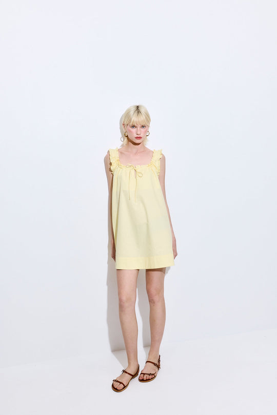Ruffled Poplin Mini Dress