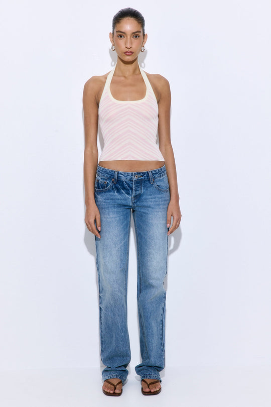 Pattern Knitted Halter Neck Top - Dé Rococo