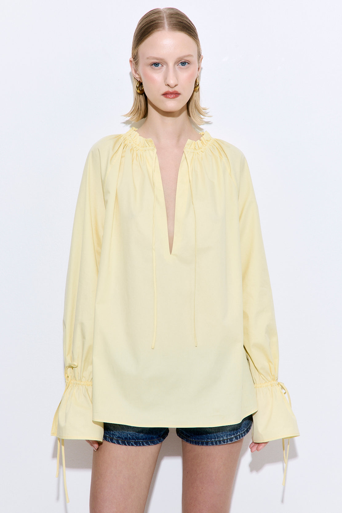 Ruffled Poplin Blouse