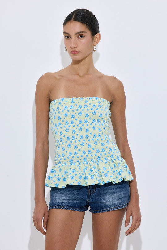Strapless Shirred Top