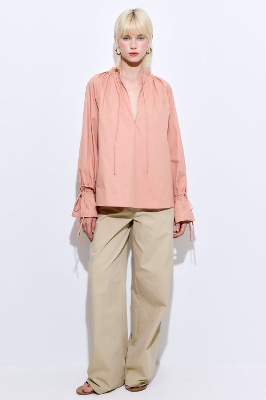 Ruffled Poplin Blouse