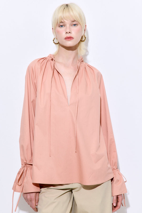 Ruffled Poplin Blouse
