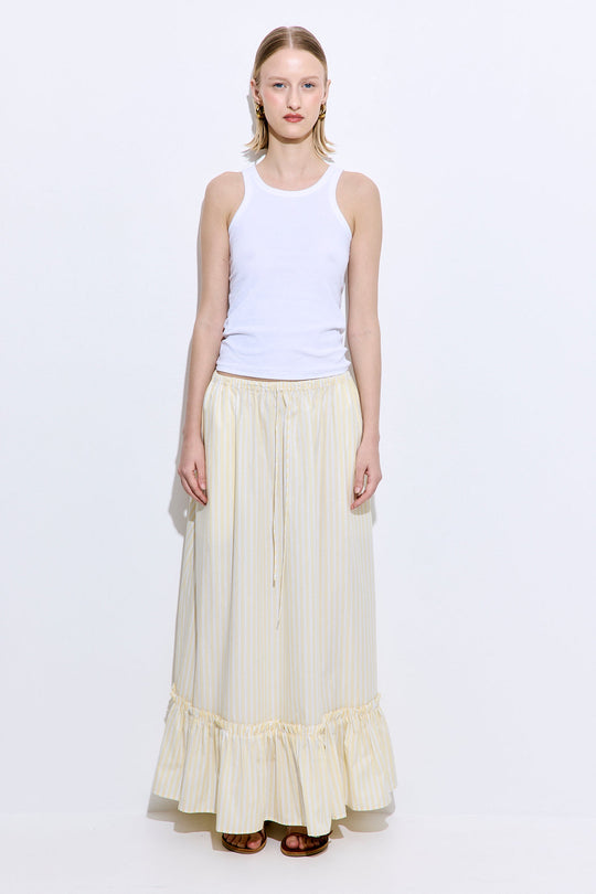 Ruffled Poplin Maxi Skirt - Dé Rococo
