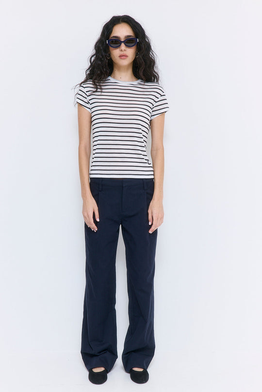 Striped Cup Sleeve Tee - Dé Rococo