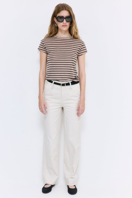 Striped Cup Sleeve Tee - Dé Rococo