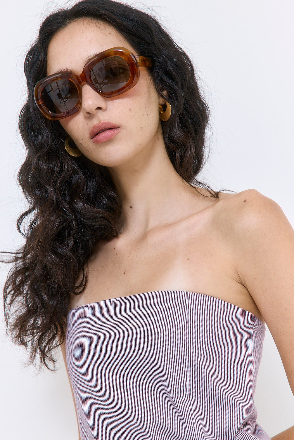 Striped Drill Strapless Jumpsuit - Dé Rococo