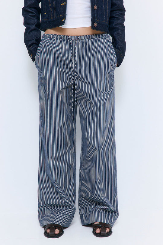 Mid Rise Poplin Pants - Dé Rococo