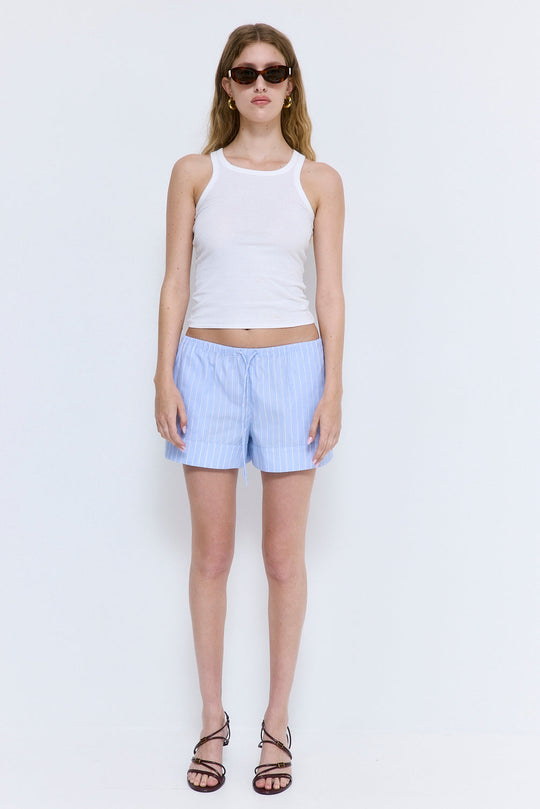 Striped Poplin Shorts