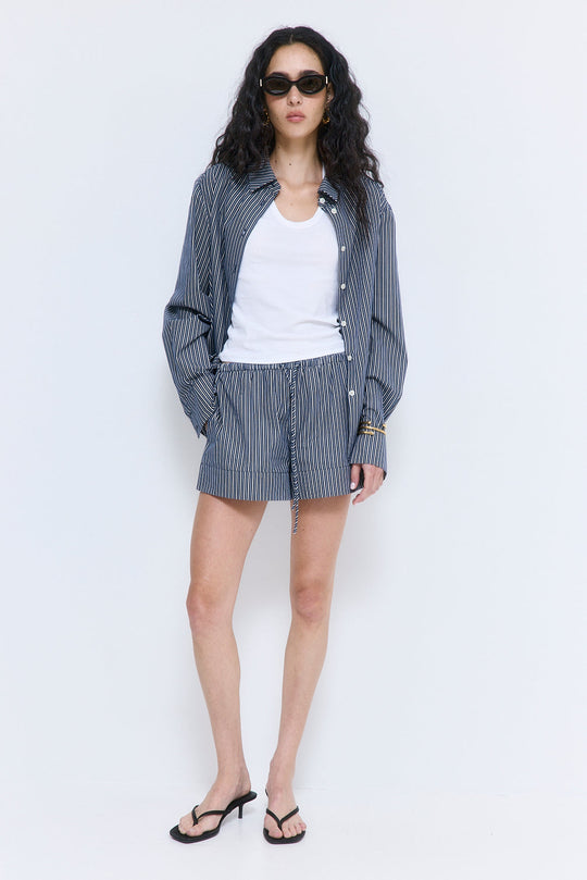 Striped Poplin Shorts - Dé Rococo