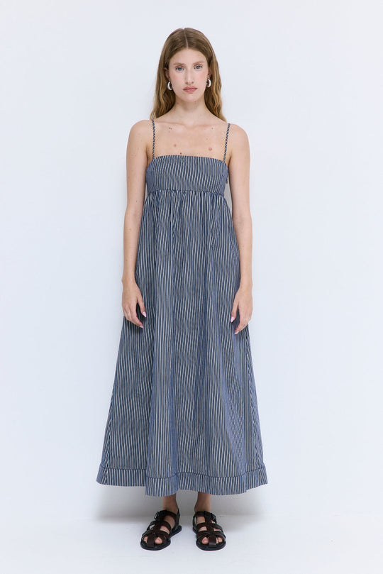 Strappy Poplin Maxi Dress - Dé Rococo