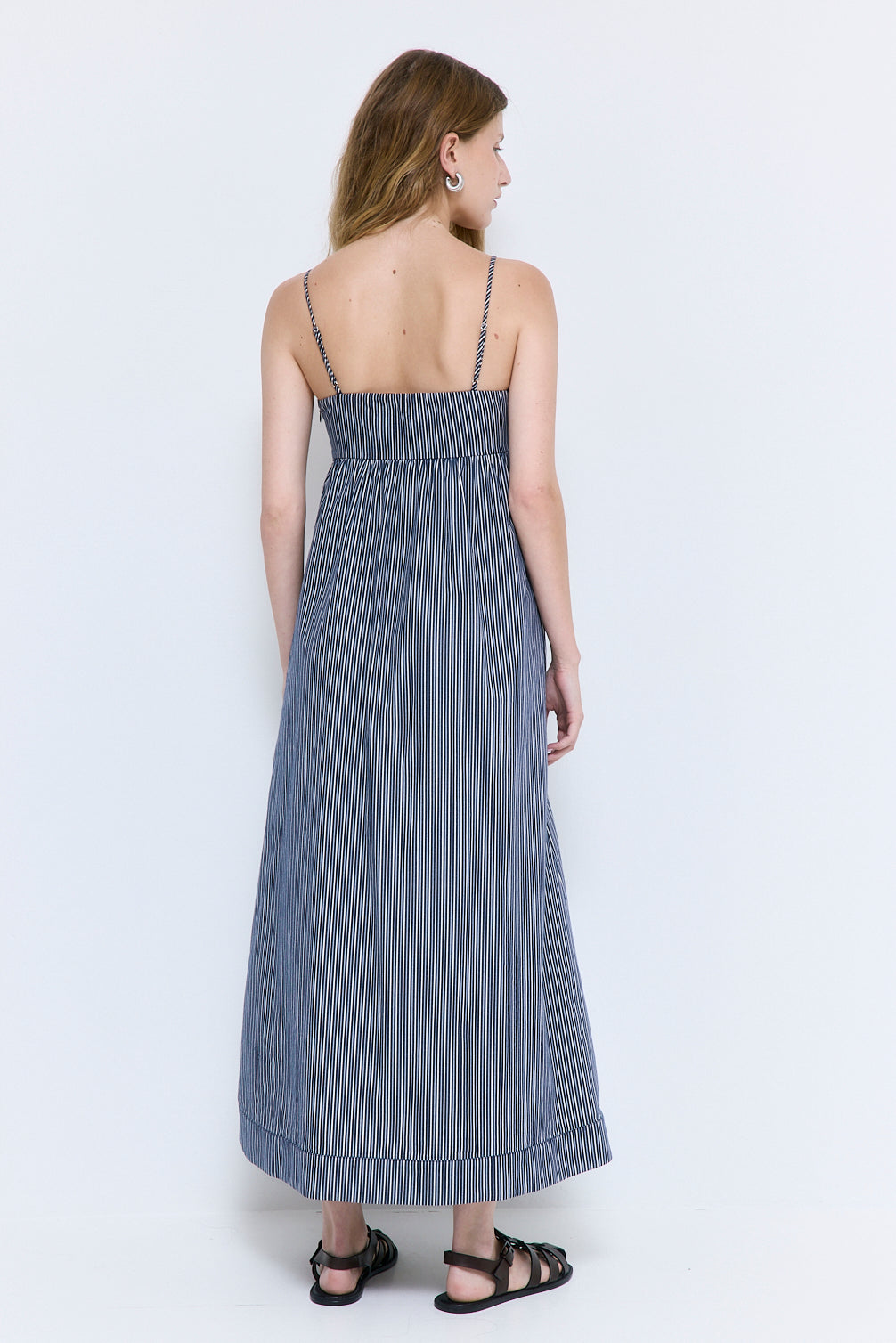Strappy Poplin Maxi Dress