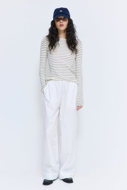 Mid Rise Poplin Pants - Dé Rococo